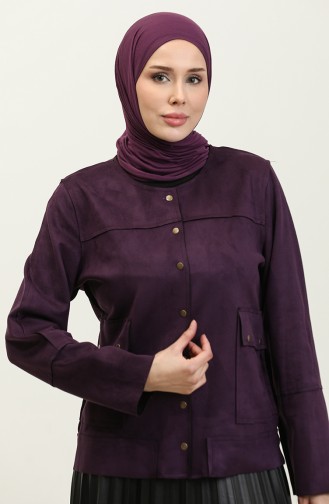 Snap Suede Jacket Plum C45 685