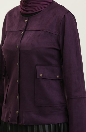 Snap Suede Jacket Plum C45 685