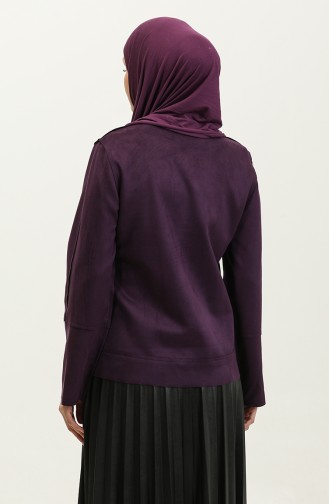 Snap Suede Jacket Plum C45 685