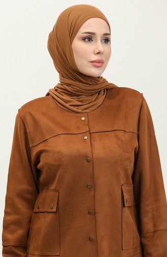 Veste En Daim Snap Marron C45 686