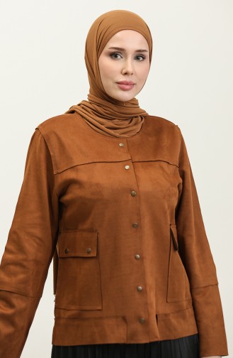 Veste En Daim Snap Marron C45 686