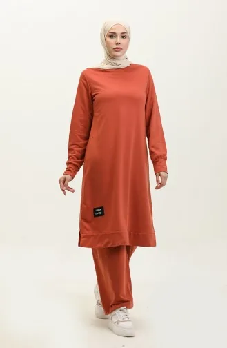 İki İp Tunik Pantolon İkili Takım 0044-33 Soğan Kabuğu