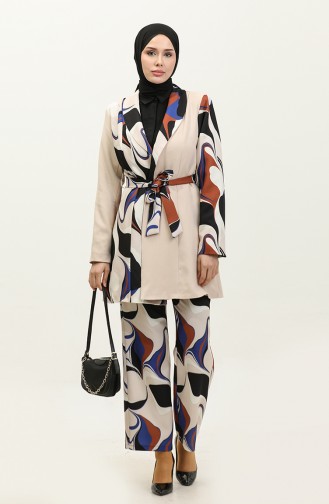 Printed Jacket Set Stone Tk227 586