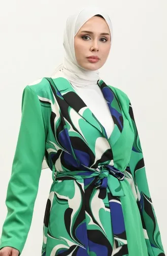 Costume Veste Imprimée Vert Tk227 587