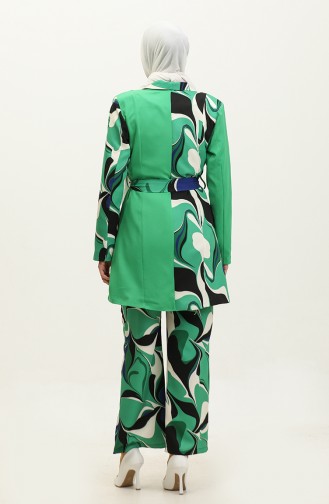 Printed Jacket Suit Green Tk227 587