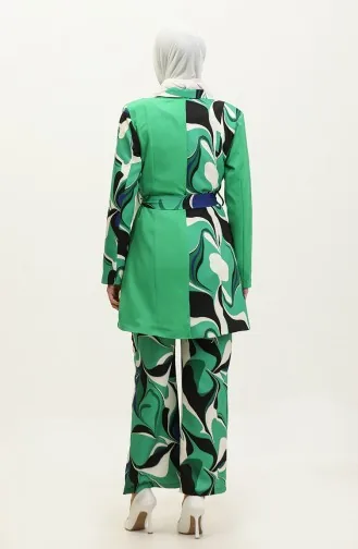 Costume Veste Imprimée Vert Tk227 587