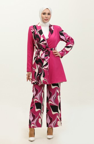 Printed Jacket Suit Fuchsia Tk227 588