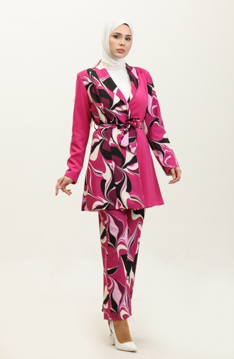 Printed Jacket Suit Fuchsia Tk227 588