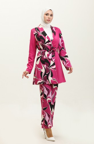 Costume Veste Imprimée Fuchsia Tk227 588