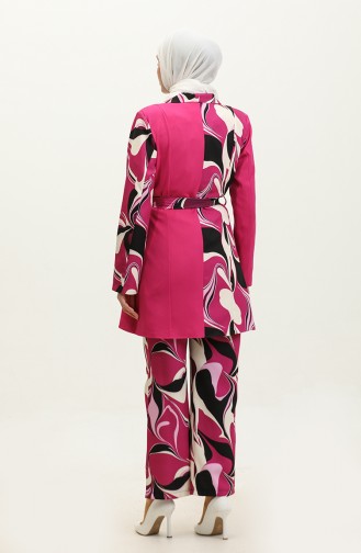 Printed Jacket Suit Fuchsia Tk227 588