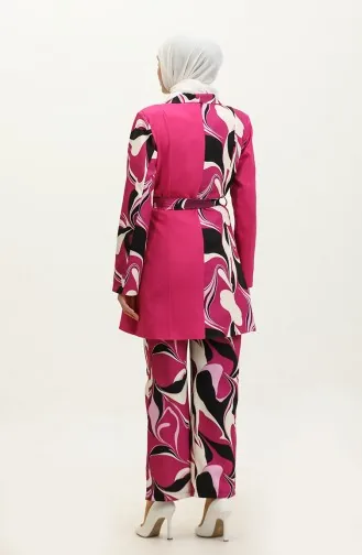 Printed Jacket Suit Fuchsia Tk227 588