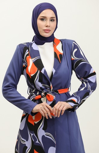 Printed Jacket Suit Blue Tk227 589