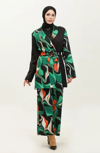 Costume Veste Imprimée Noir Tk227 592