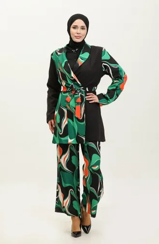 Costume Veste Imprimée Noir Tk227 592