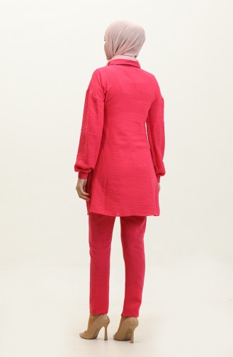 Stone Detailed Hijab Suit Pink Tk221 261
