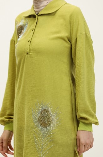 Costume Hijab Détail Pierre Vert Tk221 265
