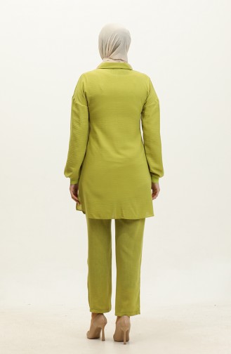 Costume Hijab Détail Pierre Vert Tk221 265