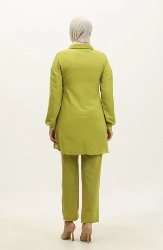 Costume Hijab Détail Pierre Vert Tk221 265
