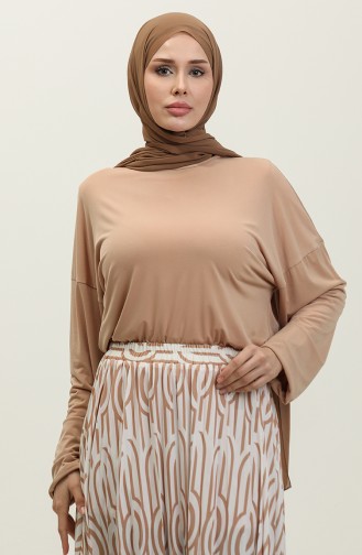 بدلة تنورة مطوية بيج Tk220 598