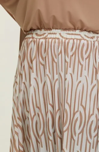 Tailleur Jupe Plissée Beige Tk220 598