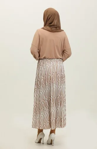 Tailleur Jupe Plissée Beige Tk220 598