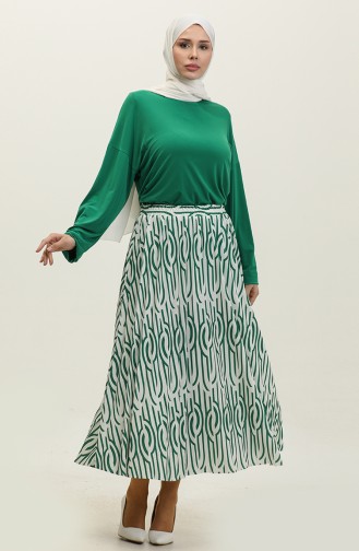 Pleated Skirt Suit Green Tk220 599