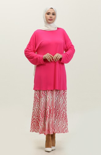 Pleated Skirt Suit Pink Tk220 600