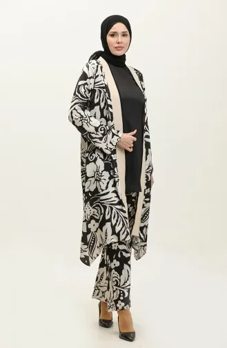 Costume Triple à Motifs Noir Tk243 609