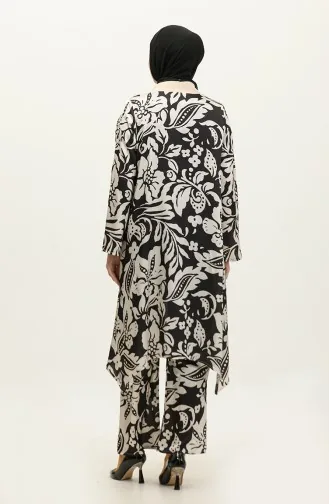 Costume Triple à Motifs Noir Tk243 609