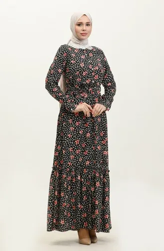 Geknöpftes Kleid Schwarz 7740 615