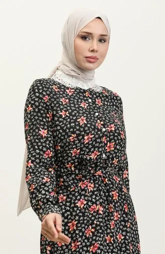 Geknöpftes Kleid Schwarz 7740 615