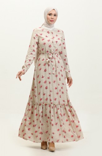 Geknöpftes Kleid Weiß 7740 616