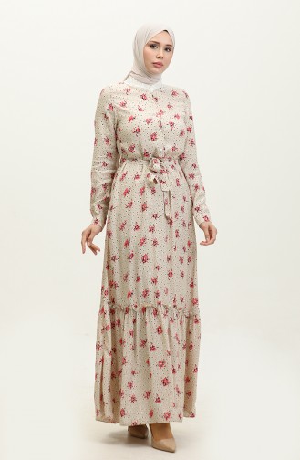 Geknöpftes Kleid Weiß 7740 616