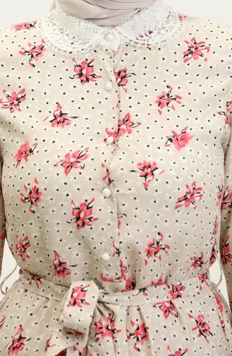 Geknöpftes Kleid Weiß 7740 616