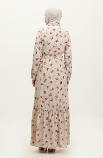 Geknöpftes Kleid Weiß 7740 616