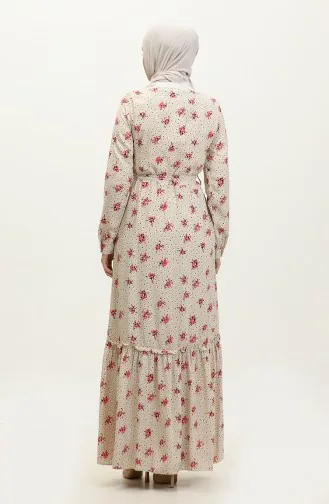 Geknöpftes Kleid Weiß 7740 616