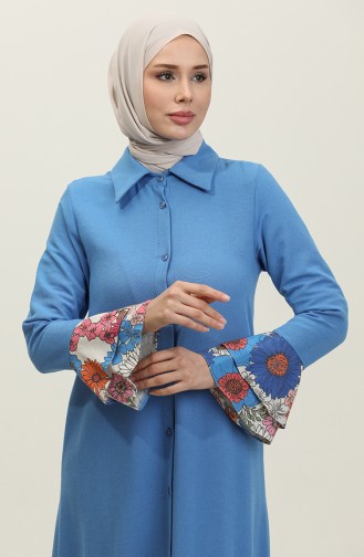Kleid Mit Blumendetail Blau 7822 618