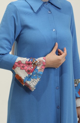 Kleid Mit Blumendetail Blau 7822 618