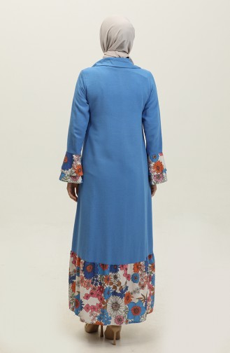 Flower Detailed Dress Blue 7822 618