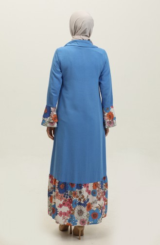 Kleid Mit Blumendetail Blau 7822 618
