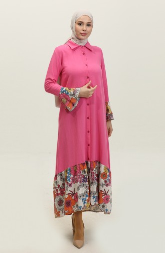 Flower Detailed Dress Pink 7822 619