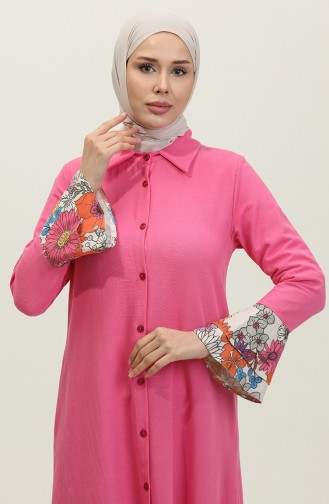 Flower Detailed Dress Pink 7822 619