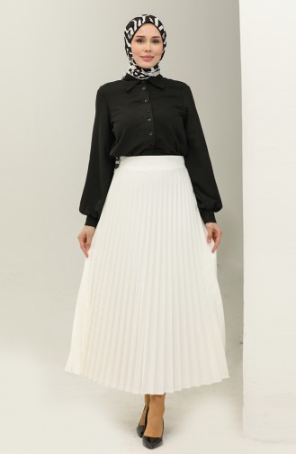 Pleated Skirt 2249-02 Ecru 2249-02