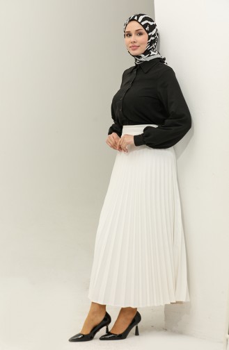 Pleated Skirt 2249-02 Ecru 2249-02