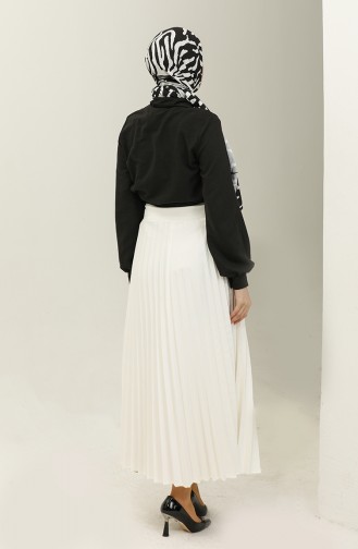 Pleated Skirt 2249-02 Ecru 2249-02