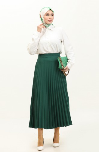 Pleated Skirt 2249-04 Emerald Green 2249-04