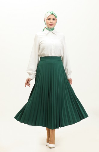 Pleated Skirt 2249-04 Emerald Green 2249-04