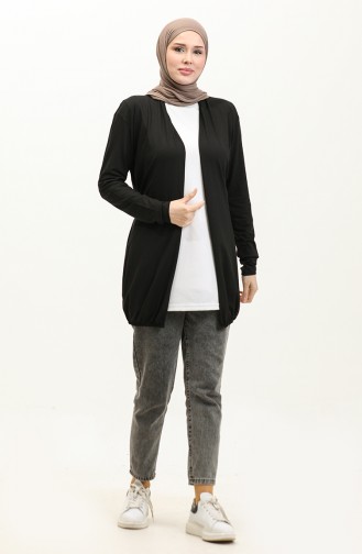 Belted Viscose Cardigan 0525-01 Black 0525-01