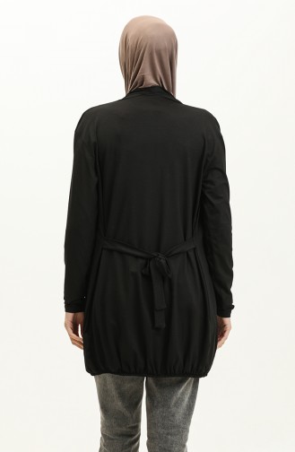 Belted Viscose Cardigan 0525-01 Black 0525-01