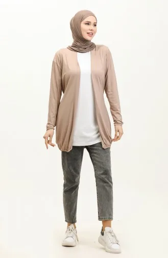 Groot Formaat Viscose Vest Met Riem 0627-05 Mink 0627-05